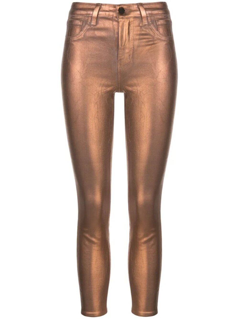 NWT L'Agence Margot in Pine Bark Bronze Foil Crackle High Rise Skinny Jeans 26 - Picture 5 of 11